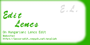 edit lencs business card